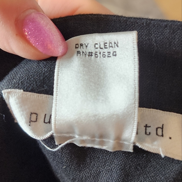 Pursuits Ltd linen black maxi skirt slit lined women's  size 10. - Picture 10 of 14